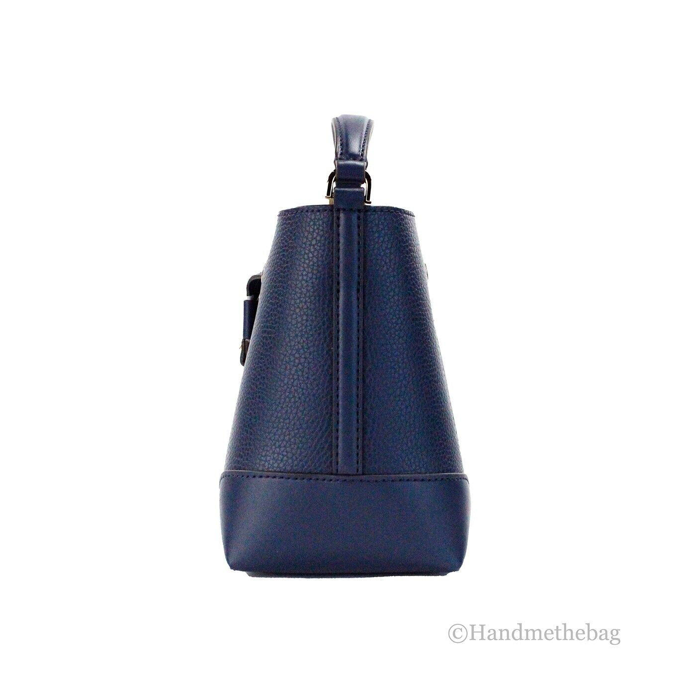 Michael Kors Mercer Small Navy Pebbled Leather Bucket Crossbody Bag Purse